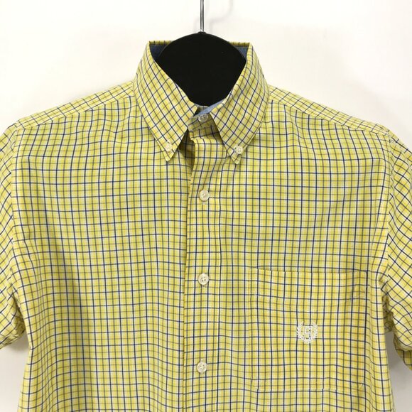 Chaps Easy Care Button Down Shirt Men's Medium Plaid Short Sleeve Woven Casual - Picture 2 of 12